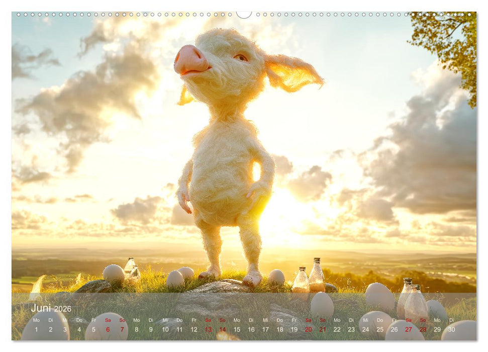 Eierlegende Wollmilchsau – der lustige Kalender mit Fabelwesen (CALVENDO Premium Wandkalender 2026)