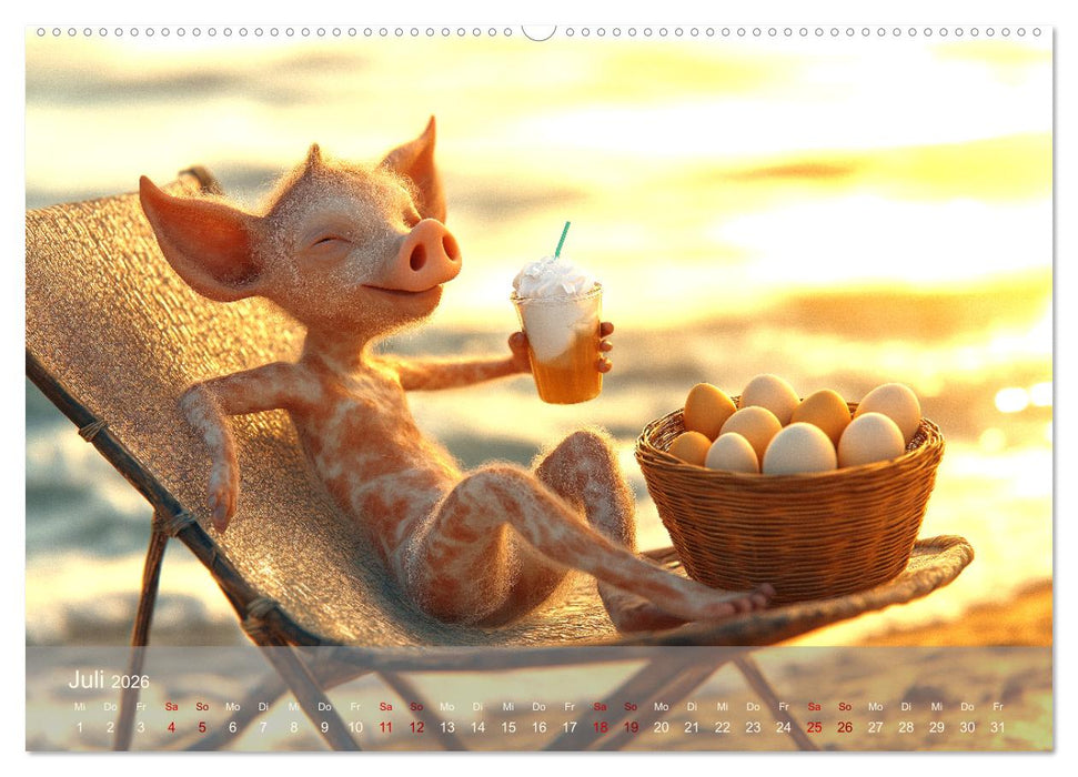 Eierlegende Wollmilchsau – der lustige Kalender mit Fabelwesen (CALVENDO Premium Wandkalender 2026)