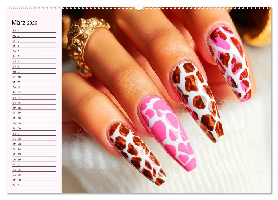 Kreative Nagelkunst. Ausdrucksstarke Designs und Farben (CALVENDO Premium Wandkalender 2026)