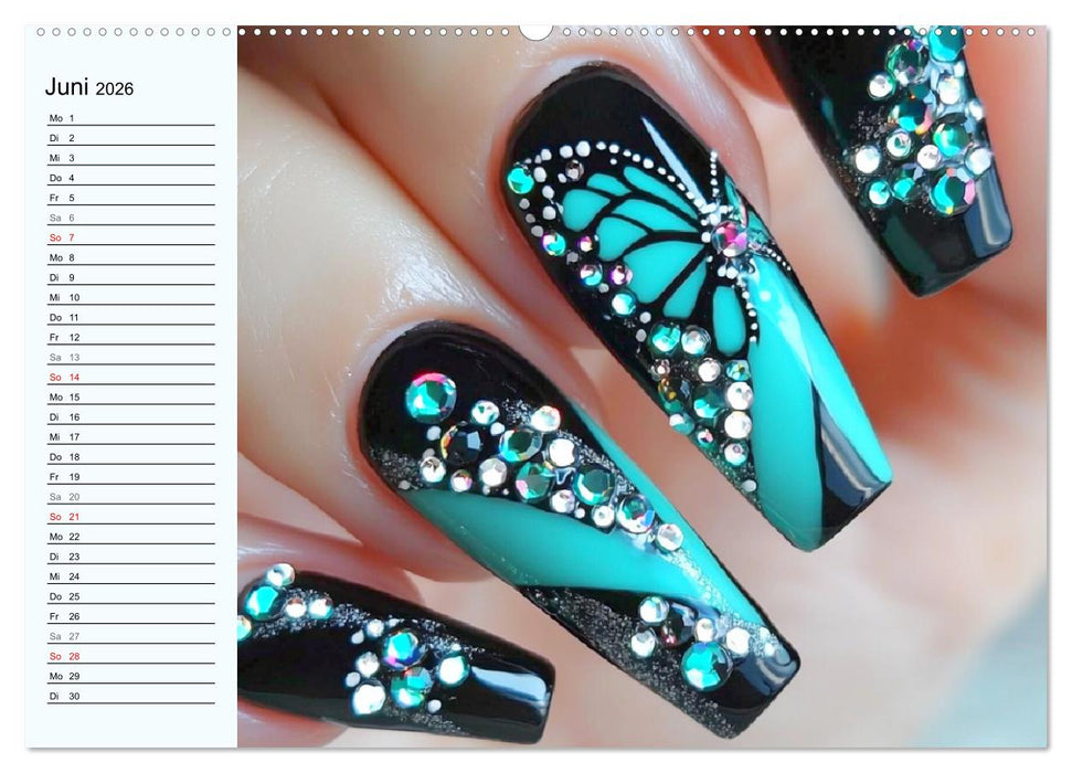 Kreative Nagelkunst. Ausdrucksstarke Designs und Farben (CALVENDO Premium Wandkalender 2026)