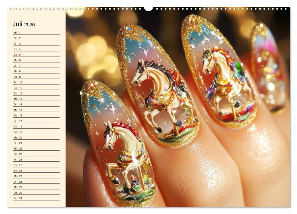 Kreative Nagelkunst. Ausdrucksstarke Designs und Farben (CALVENDO Premium Wandkalender 2026)