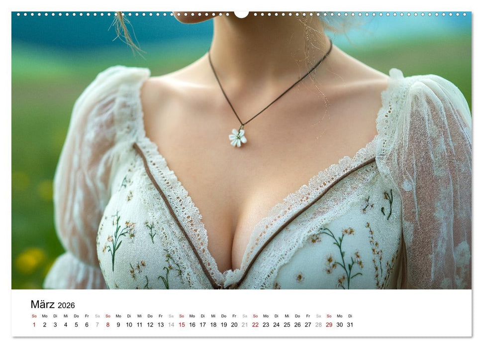 Dirndl Dekollete Kalender – Traditionelle Tracht und bayerische Brüste (CALVENDO Premium Wandkalender 2026)