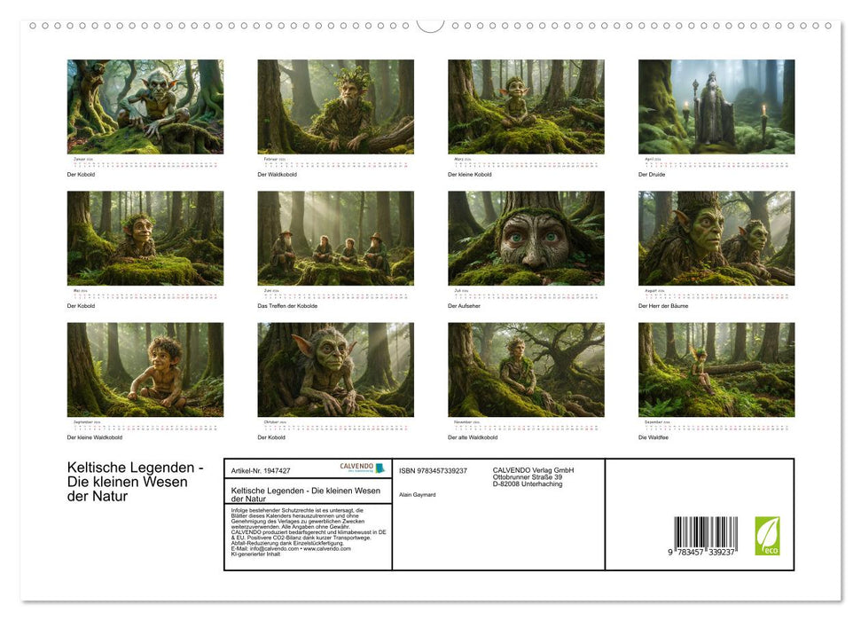 Keltische Legenden - Die kleinen Wesen der Natur (CALVENDO Premium Wandkalender 2026)