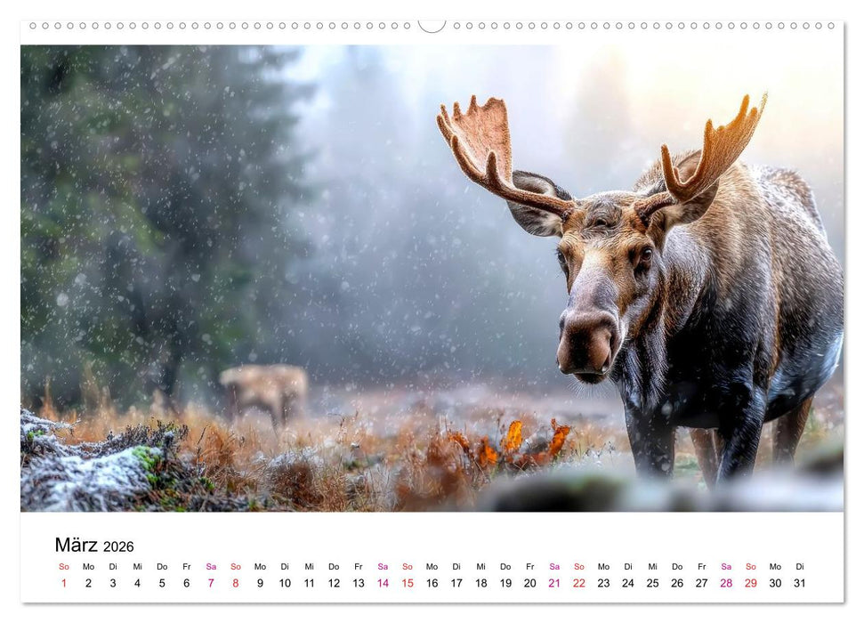 Elche - die Stimme der Wildnis (CALVENDO Wandkalender 2026)