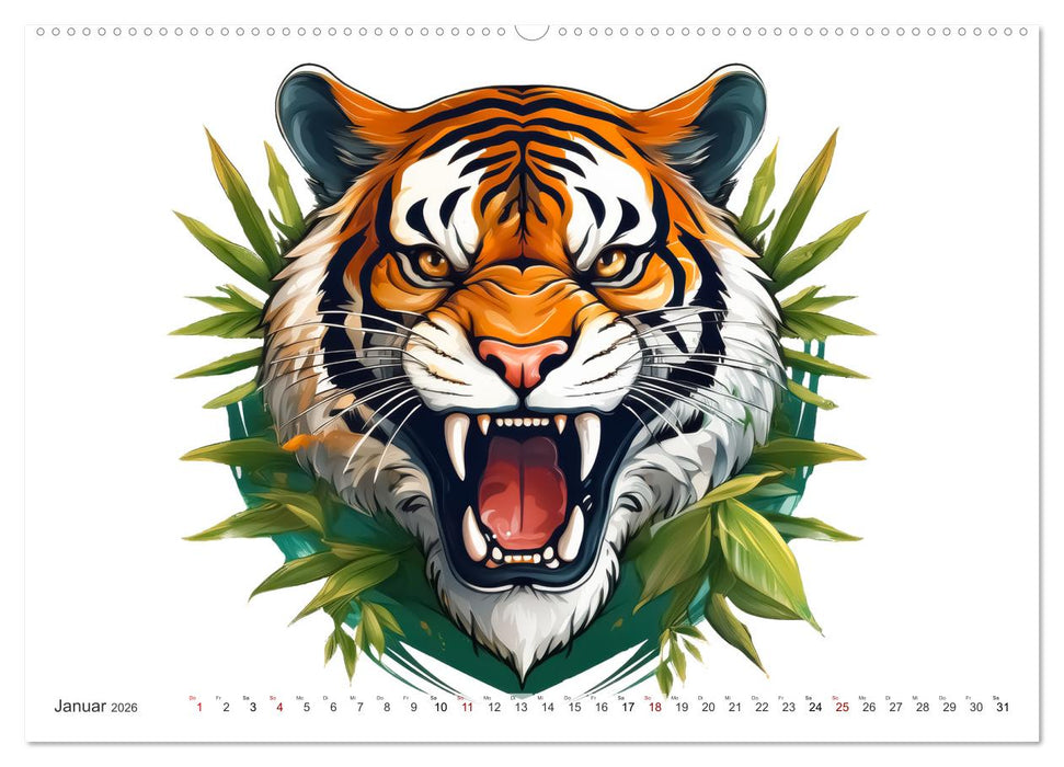 Beast Mode - Wilde Maskottchen (CALVENDO Premium Wandkalender 2026)