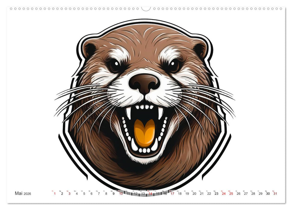 Beast Mode - Wilde Maskottchen (CALVENDO Premium Wandkalender 2026)