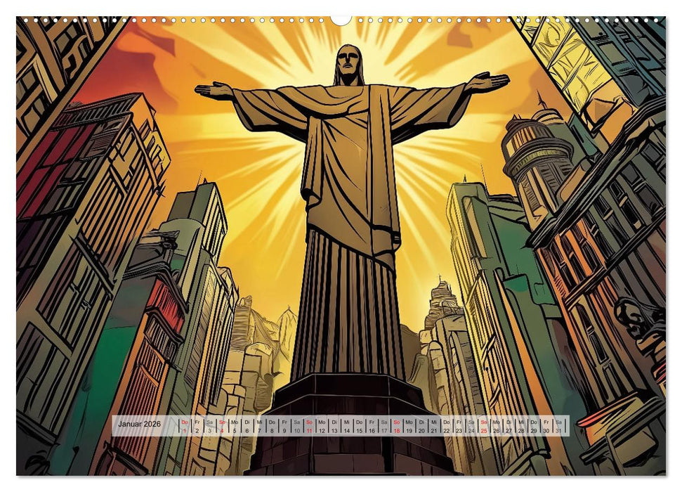 Comic City (CALVENDO Premium Wandkalender 2026)