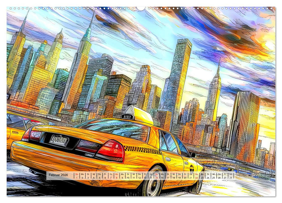 Comic City (CALVENDO Premium Wandkalender 2026)