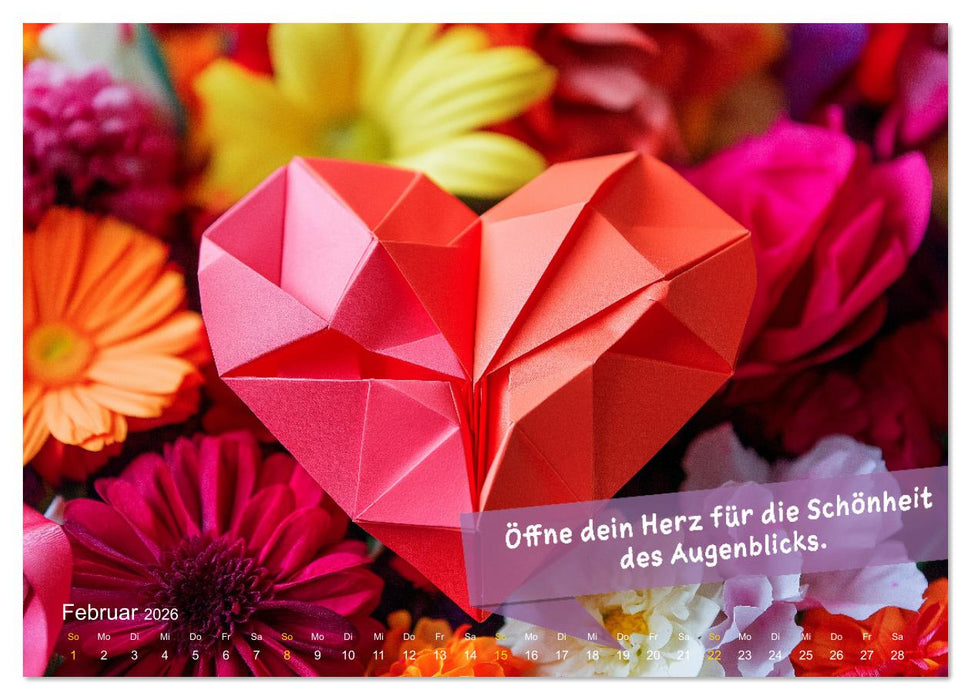 Origami Kalender der Achtsamkeit - Achtsamkeitskalender (CALVENDO Wandkalender 2026)