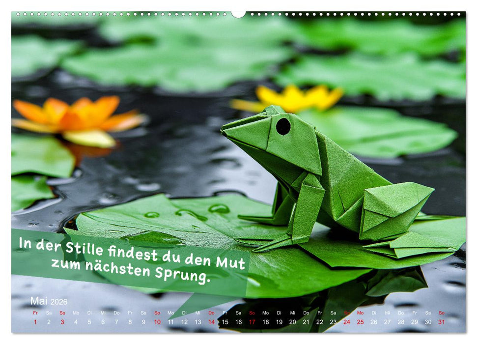 Origami Kalender der Achtsamkeit - Achtsamkeitskalender (CALVENDO Wandkalender 2026)