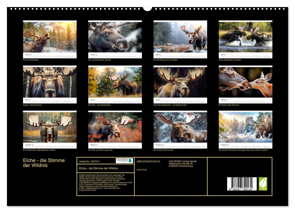 Elche - die Stimme der Wildnis (CALVENDO Premium Wandkalender 2026)