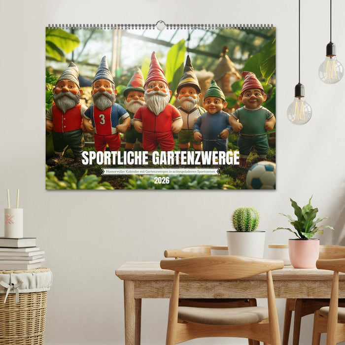 Sportliche Gartenzwerge (CALVENDO Wandkalender 2026)