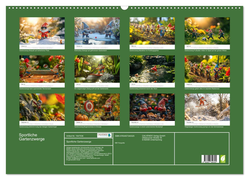 Sportliche Gartenzwerge (CALVENDO Wandkalender 2026)