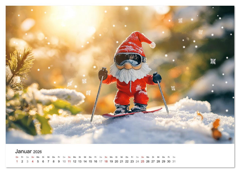Sportliche Gartenzwerge (CALVENDO Wandkalender 2026)