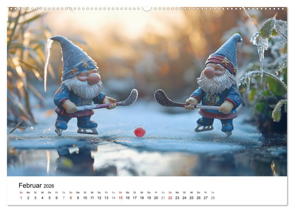 Sportliche Gartenzwerge (CALVENDO Wandkalender 2026)