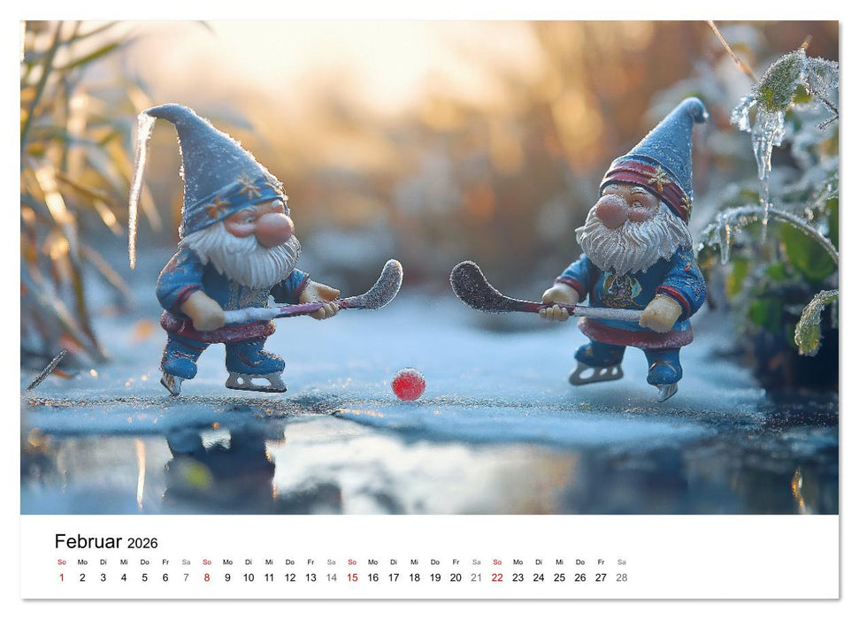 Sportliche Gartenzwerge (CALVENDO Wandkalender 2026)