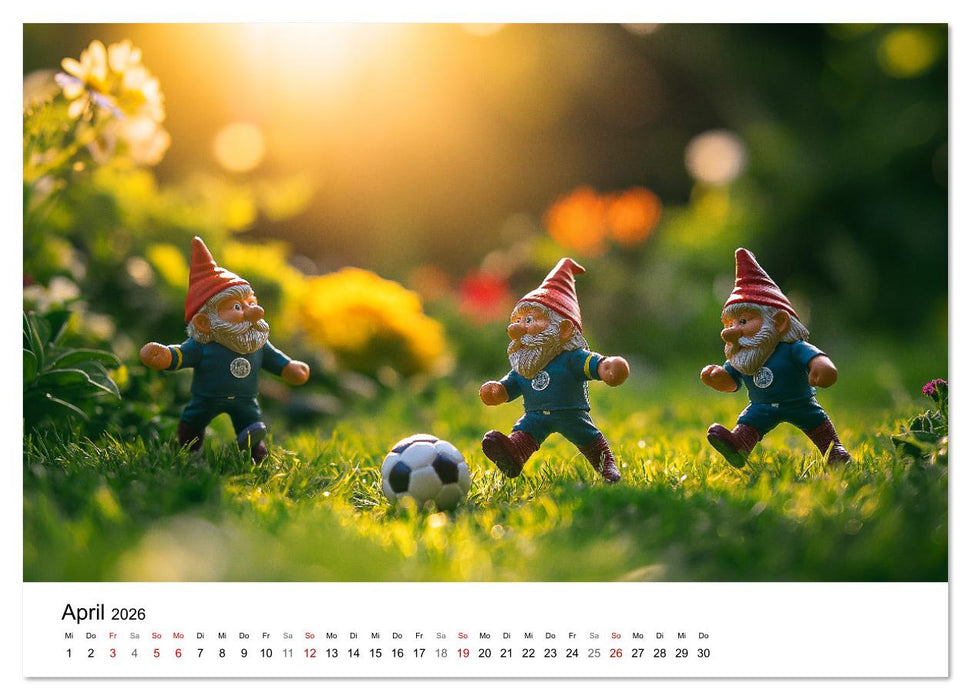 Sportliche Gartenzwerge (CALVENDO Wandkalender 2026)