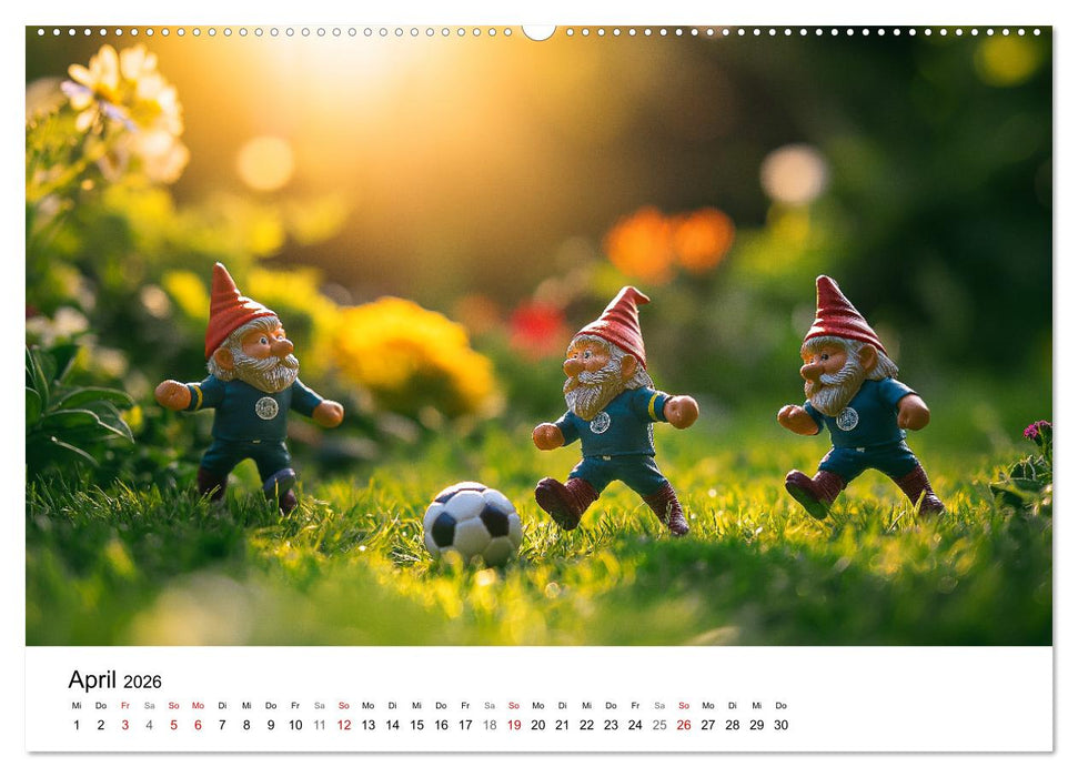 Sportliche Gartenzwerge (CALVENDO Wandkalender 2026)