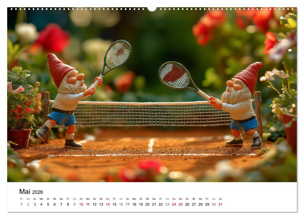 Sportliche Gartenzwerge (CALVENDO Wandkalender 2026)