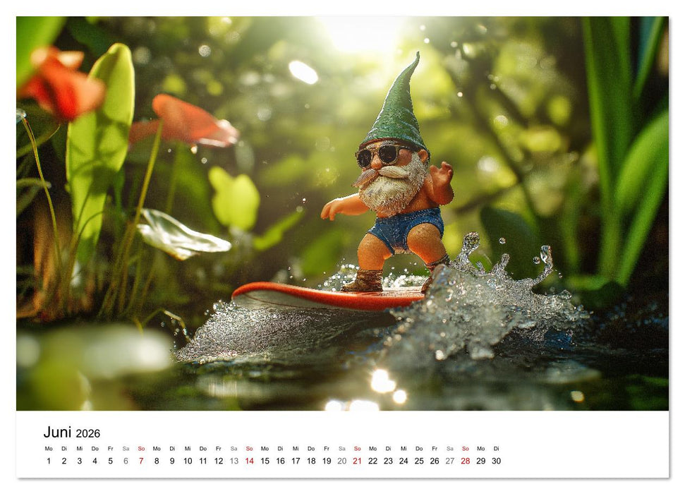 Sportliche Gartenzwerge (CALVENDO Wandkalender 2026)
