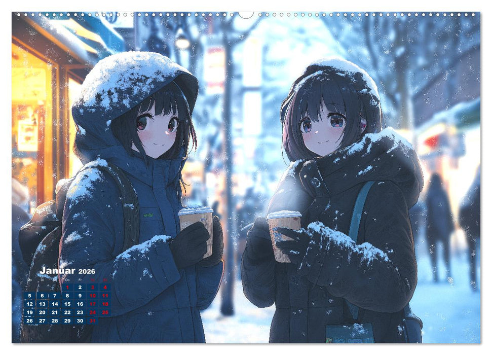 Anime Kalender – Charaktere im Slice-of-Life Stil (CALVENDO Wandkalender 2026)