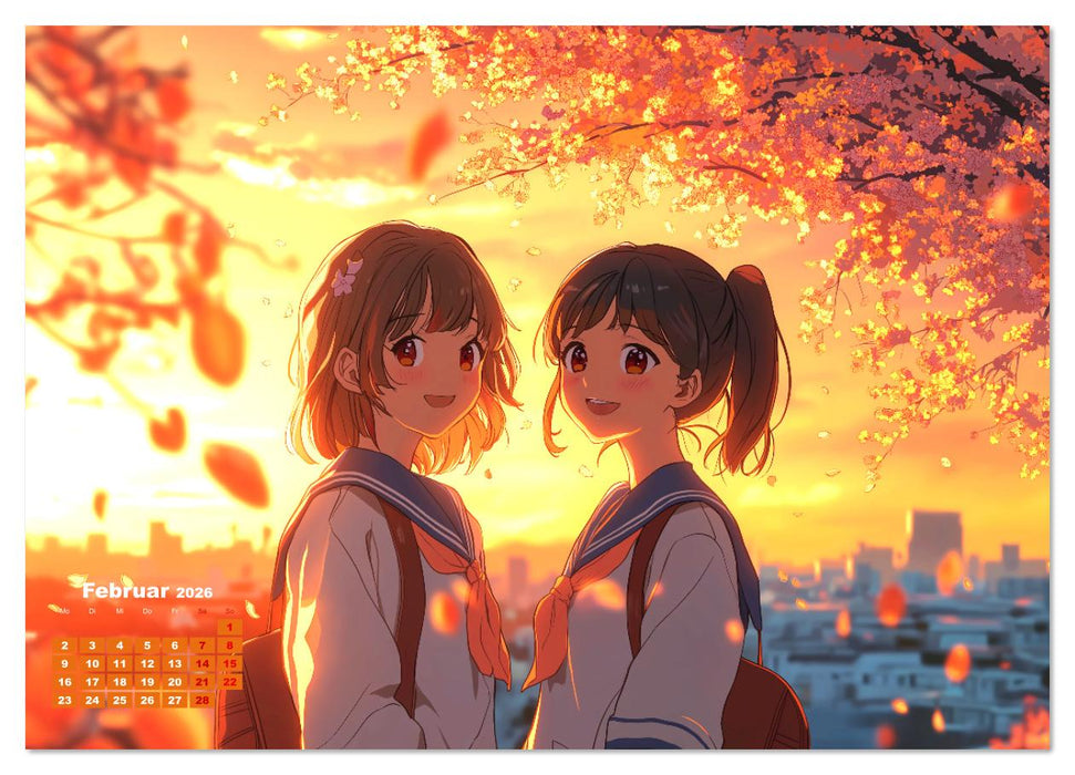 Anime Kalender – Charaktere im Slice-of-Life Stil (CALVENDO Wandkalender 2026)