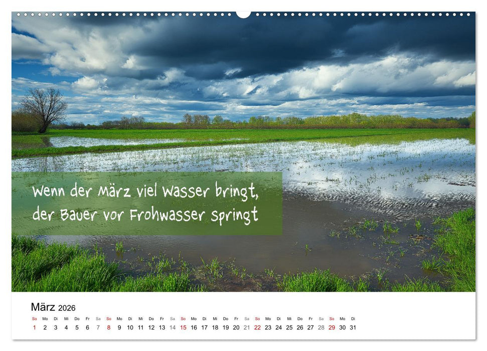 Bauernregeln Kalender - Rhythmus der Jahreszeiten (CALVENDO Wandkalender 2026)
