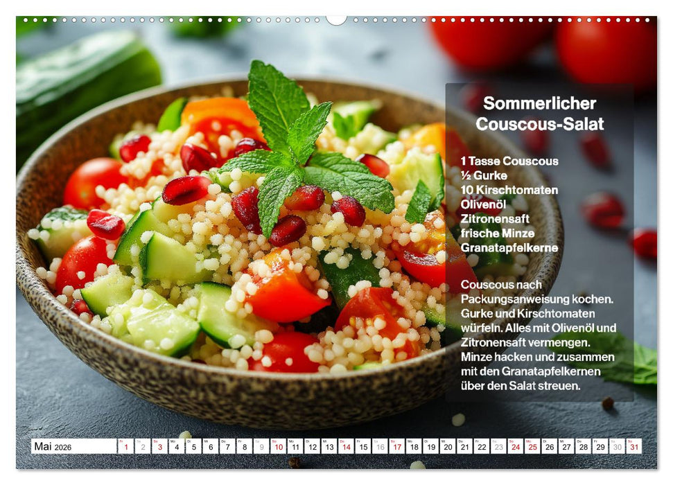 Veganes Soulfood - Leichte vegan Rezepte für jeden Monat (CALVENDO Premium Wandkalender 2026)