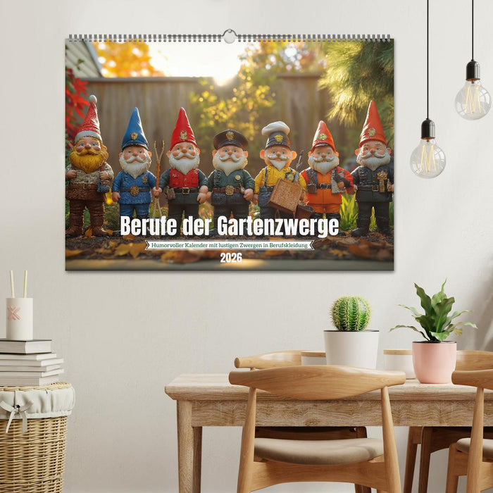 Berufe der Gartenzwerge (CALVENDO Wandkalender 2026)