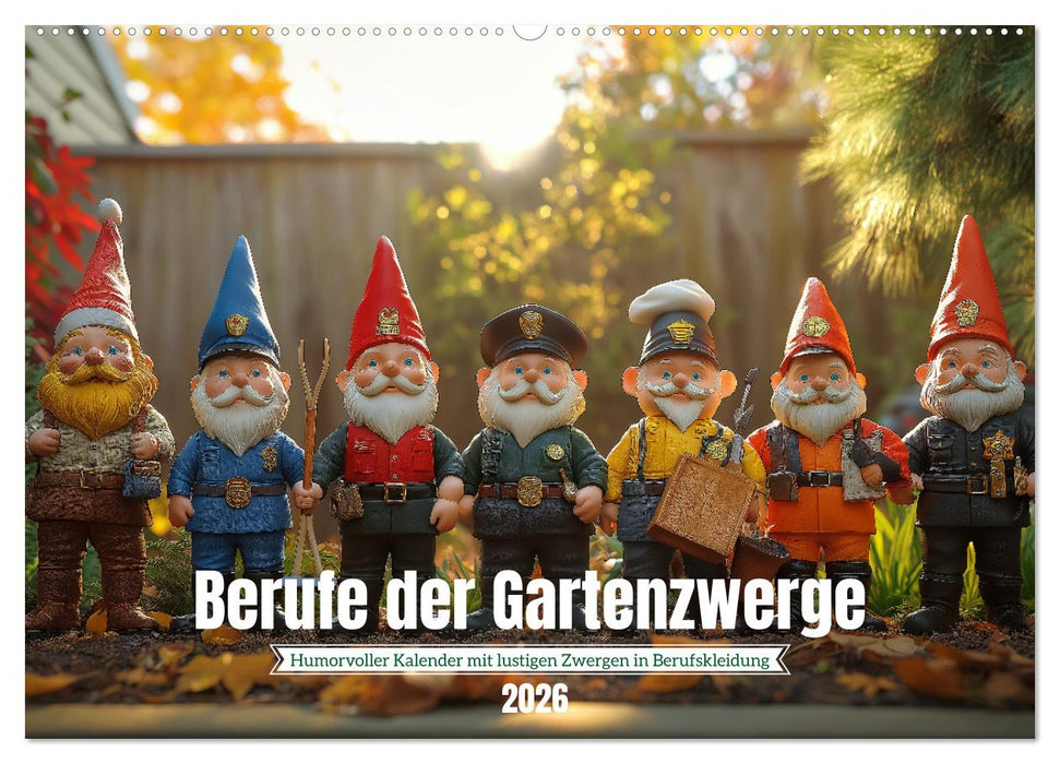 Berufe der Gartenzwerge (CALVENDO Wandkalender 2026)