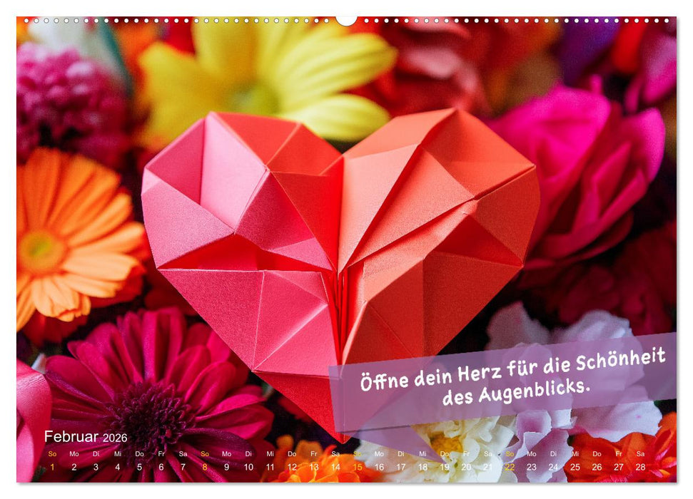 Origami Kalender der Achtsamkeit - Achtsamkeitskalender (CALVENDO Premium Wandkalender 2026)