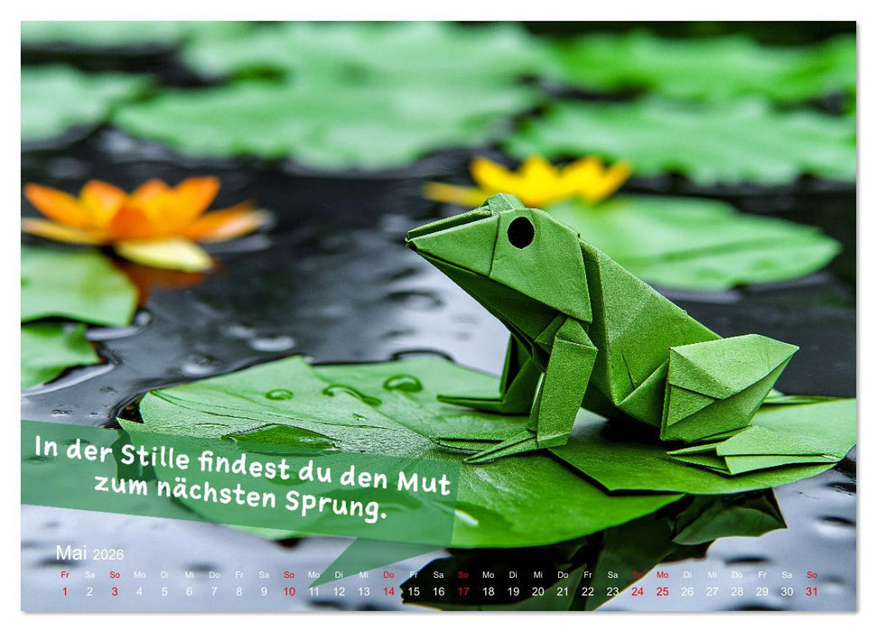 Origami Kalender der Achtsamkeit - Achtsamkeitskalender (CALVENDO Premium Wandkalender 2026)