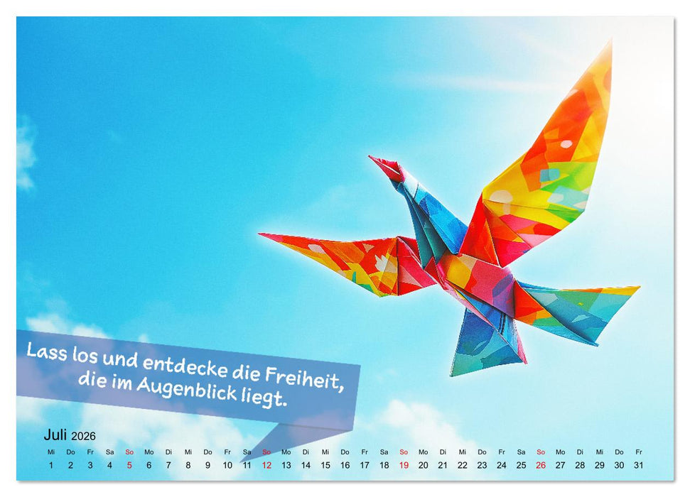 Origami Kalender der Achtsamkeit - Achtsamkeitskalender (CALVENDO Premium Wandkalender 2026)