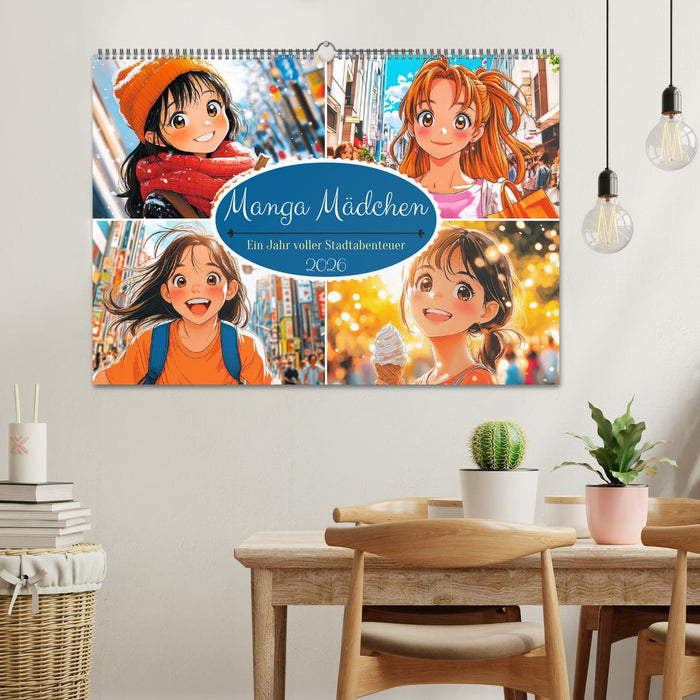 Manga Mädchen. Ein Jahr voller Stadtabenteuer (CALVENDO Wandkalender 2026)
