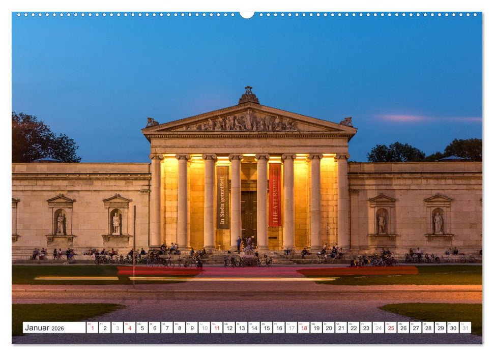 Abend in München (CALVENDO Wandkalender 2026)