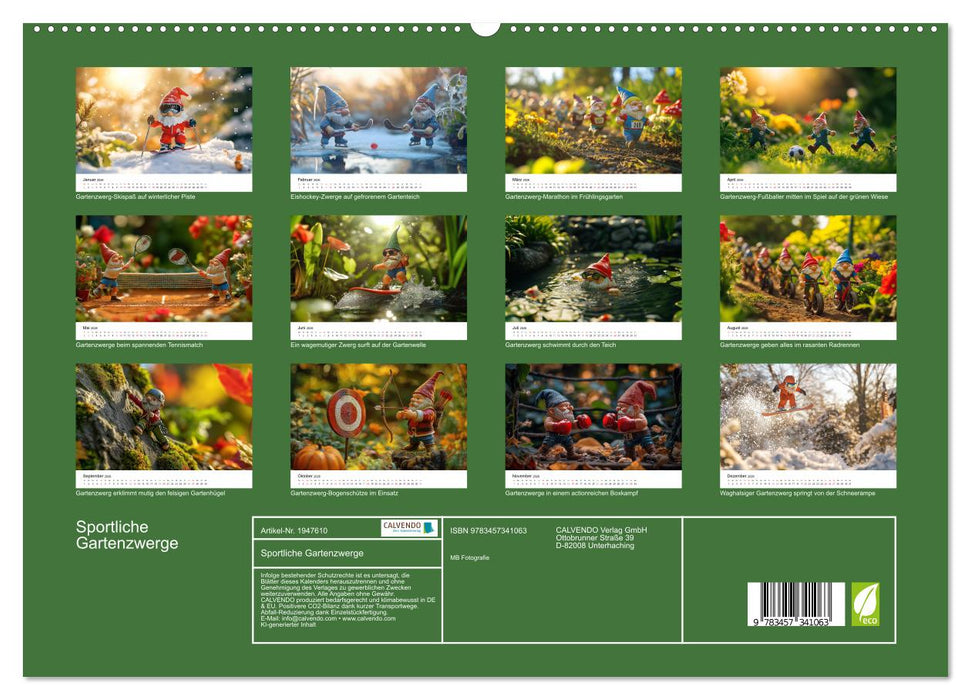 Sportliche Gartenzwerge (CALVENDO Premium Wandkalender 2026)