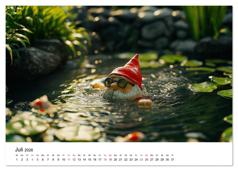 Sportliche Gartenzwerge (CALVENDO Premium Wandkalender 2026)