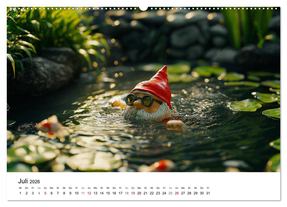 Sportliche Gartenzwerge (CALVENDO Premium Wandkalender 2026)