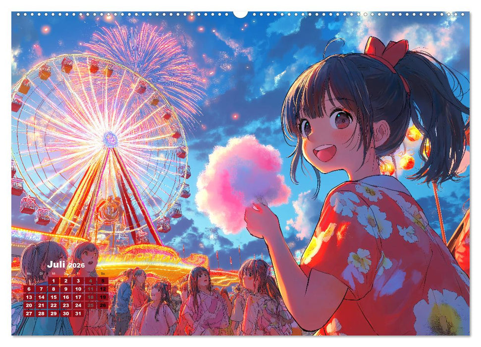 Anime Kalender – Charaktere im Slice-of-Life Stil (CALVENDO Premium Wandkalender 2026)