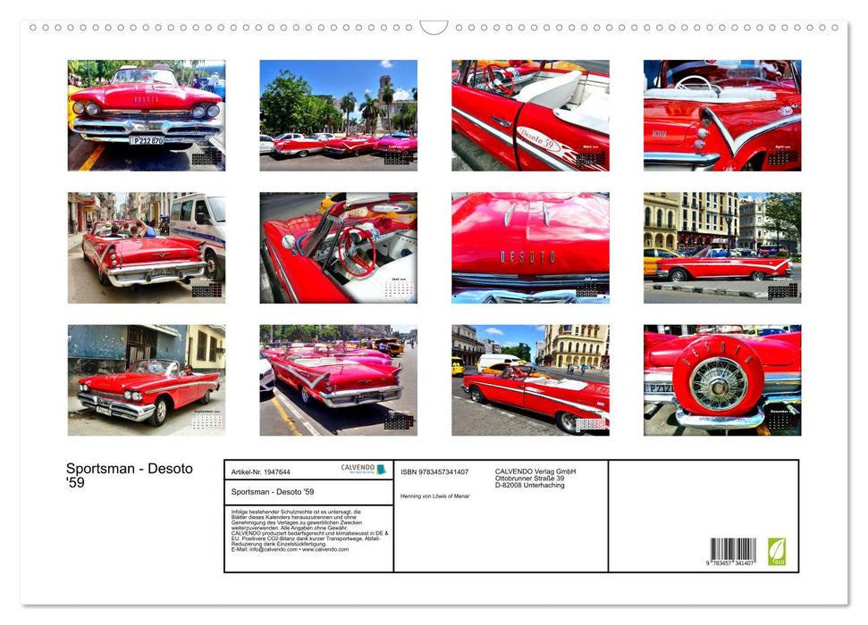 Sportsman - Desoto '59 (CALVENDO Wandkalender 2026)