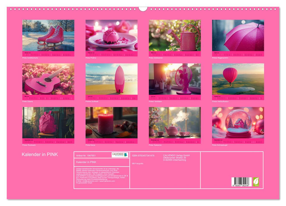 Kalender in PINK (CALVENDO Wandkalender 2026)