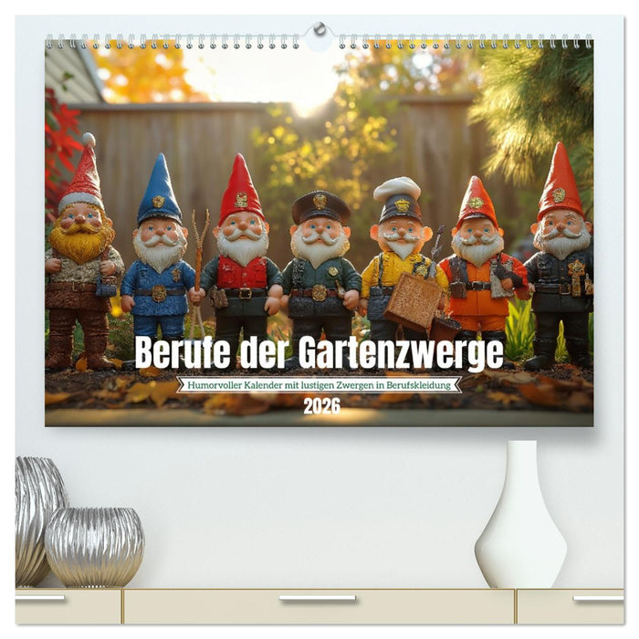 Berufe der Gartenzwerge (CALVENDO Premium Wandkalender 2026)