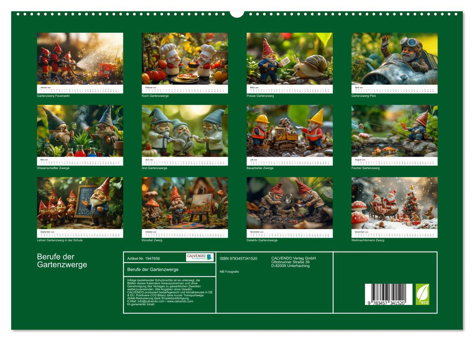 Berufe der Gartenzwerge (CALVENDO Premium Wandkalender 2026)