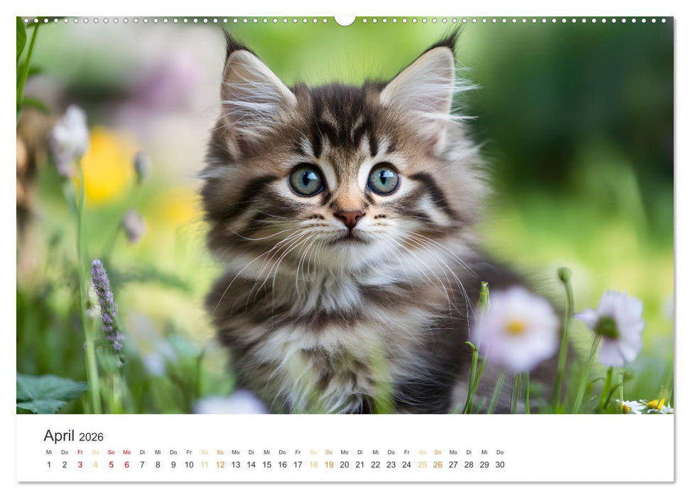 Zauberhafte Katzenbabys (CALVENDO Premium Wandkalender 2026)