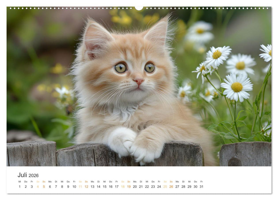 Zauberhafte Katzenbabys (CALVENDO Premium Wandkalender 2026)