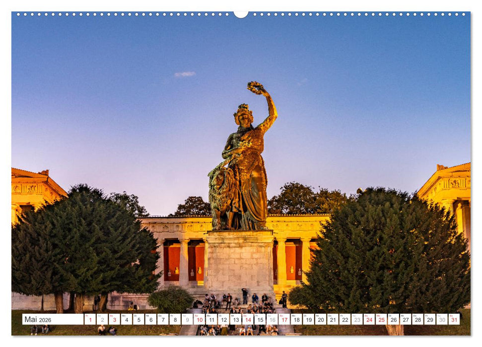 Abend in München (CALVENDO Premium Wandkalender 2026)