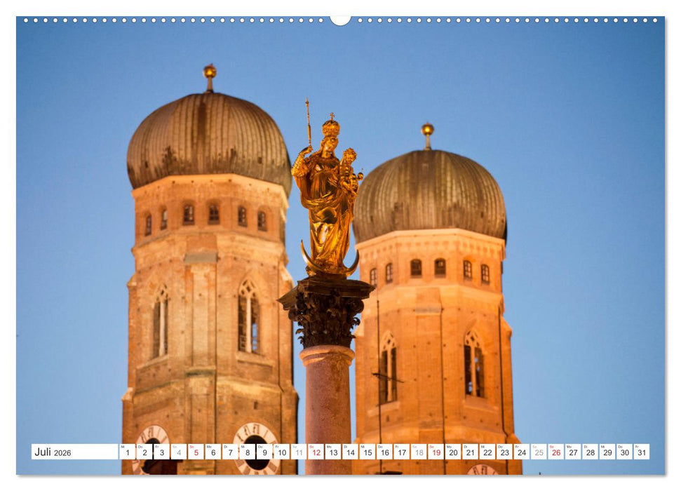 Abend in München (CALVENDO Premium Wandkalender 2026)