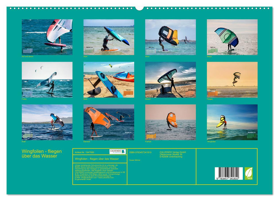 Wingfoilen - fliegen über das Wasser (CALVENDO Premium Wandkalender 2026)