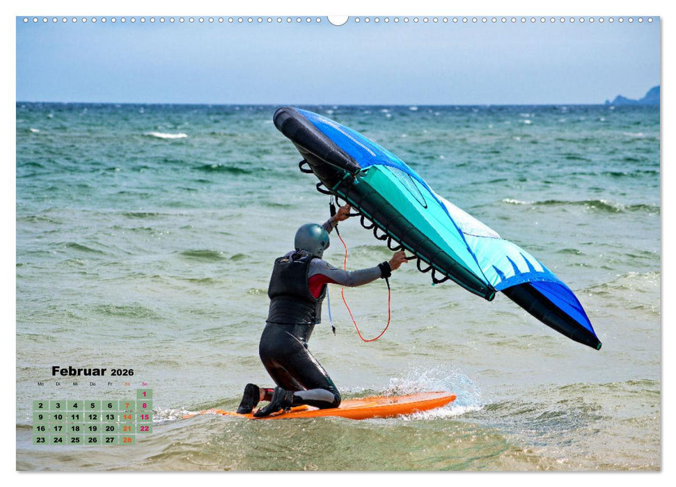 Wingfoilen - fliegen über das Wasser (CALVENDO Premium Wandkalender 2026)
