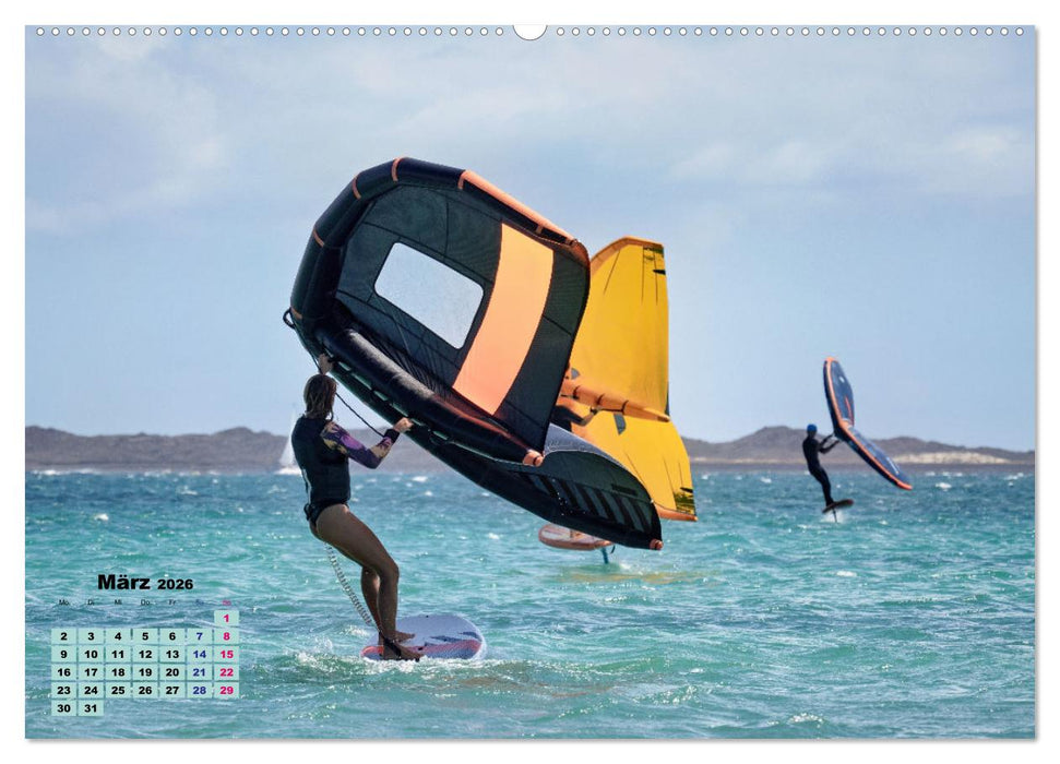 Wingfoilen - fliegen über das Wasser (CALVENDO Premium Wandkalender 2026)